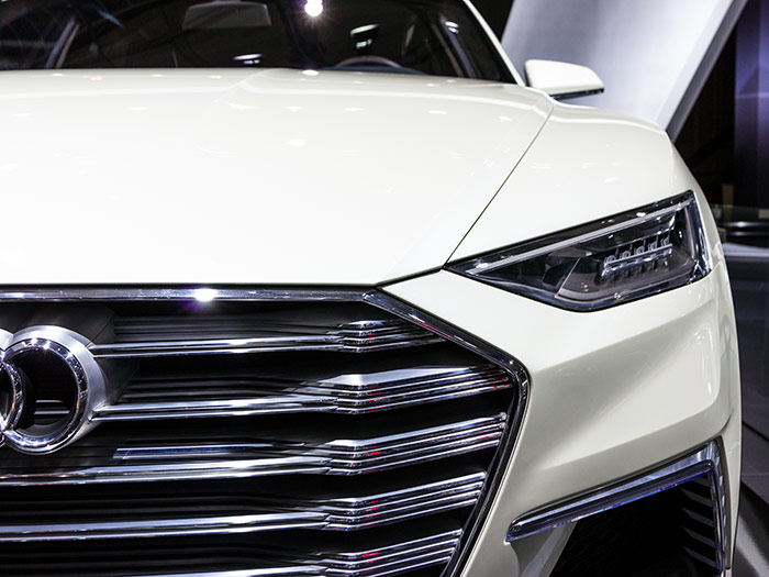 autotech16 Extreme close up of white Audi