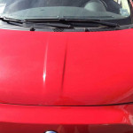 Front bumper of a red Fiat